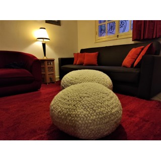 wool hand woven ottoman