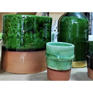 intense green terracota vase