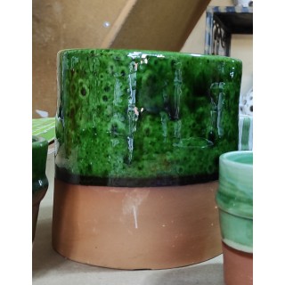 intense green terracota vase