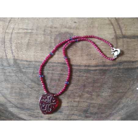 collier quartz rouge et...