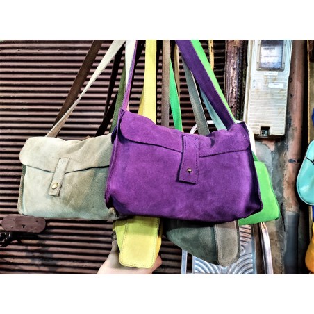 Suede shoulder bag