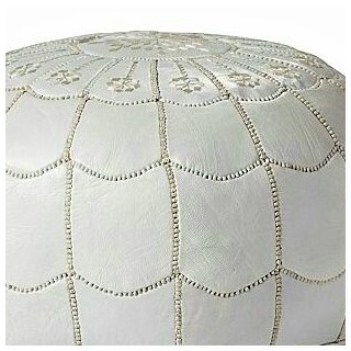round embroidered leather...